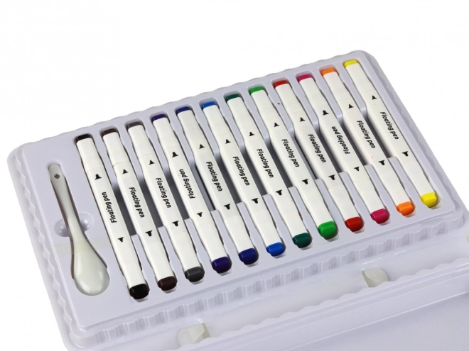 Set van waterverf markers in koffer 12 stuks