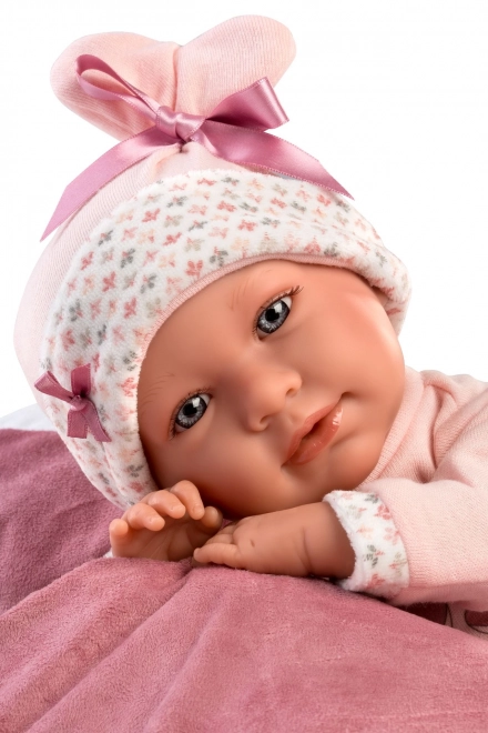 Llorens 74014 NIEUW GEBOREN - realistische babypop met geluiden en zacht stoffen lichaam - 42 cm