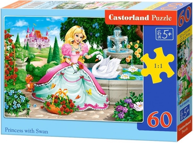 Puzzle 60 pièces - Princesse au cygne