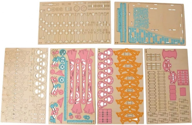 Woodcraft Houten 3D-puzzel Reuzenrad pastel
