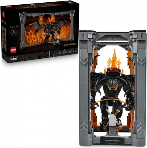 LEGO Icons In de Ban van de Ring: book nook met Balrog