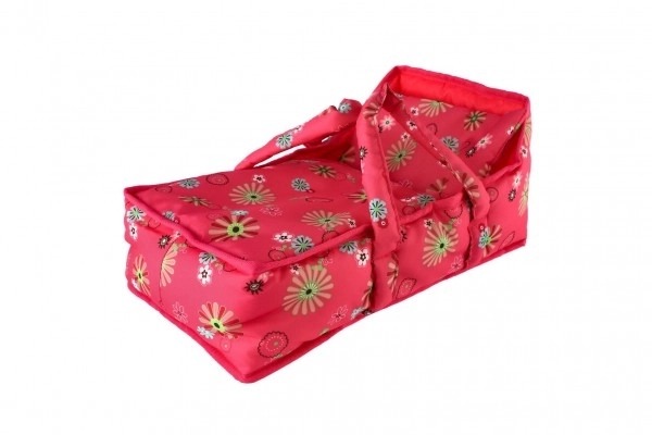 Stoffen draagwieg voor poppen Pink Floral 21x40x18 cm