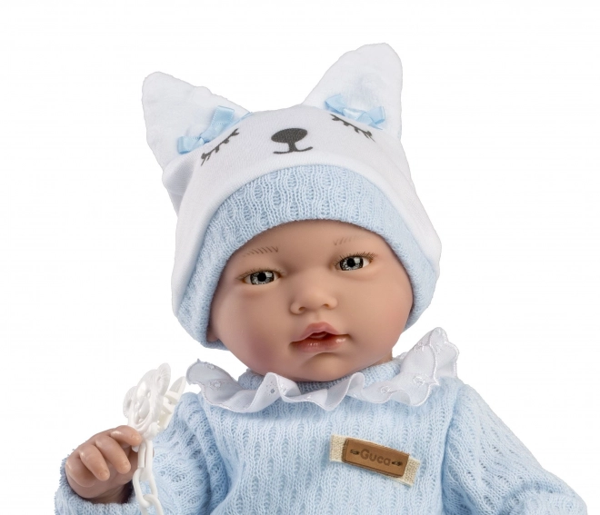 Guca 960 GAEL - poupée réaliste bébé avec sons et corps souple en tissu - 38 cm