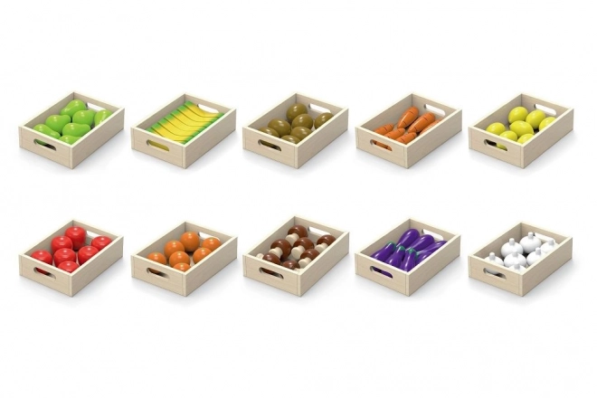 Wooden Fruit and Vegetables in Boxes Viga