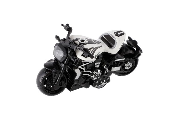 Motorfiets metaal/kunststof 10cm op terugtrekmechanisme mix kleuren
