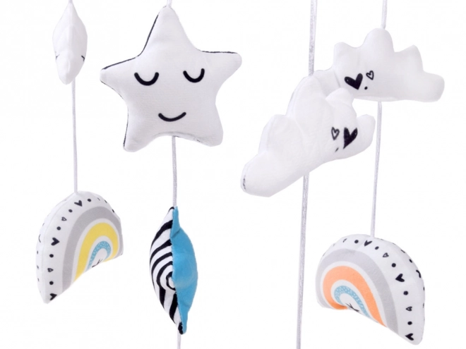 Children's mobile musical carousel with rainbow