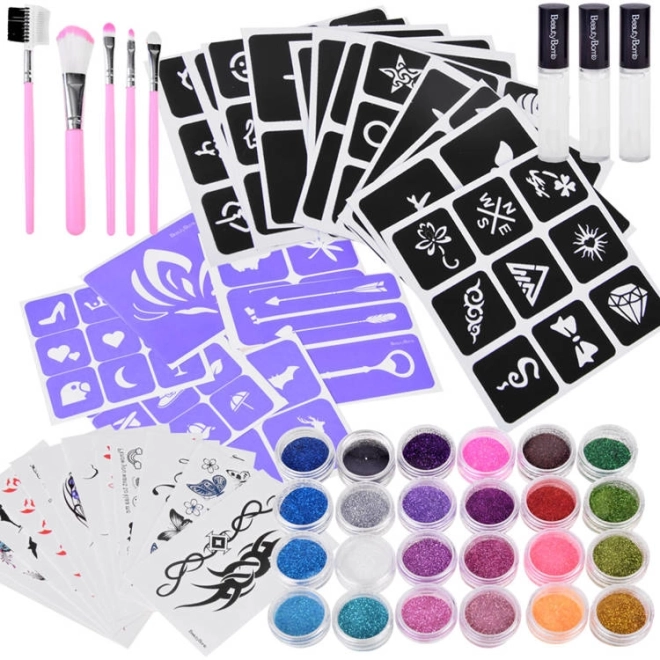 Grote set glittertattoos voor kinderen