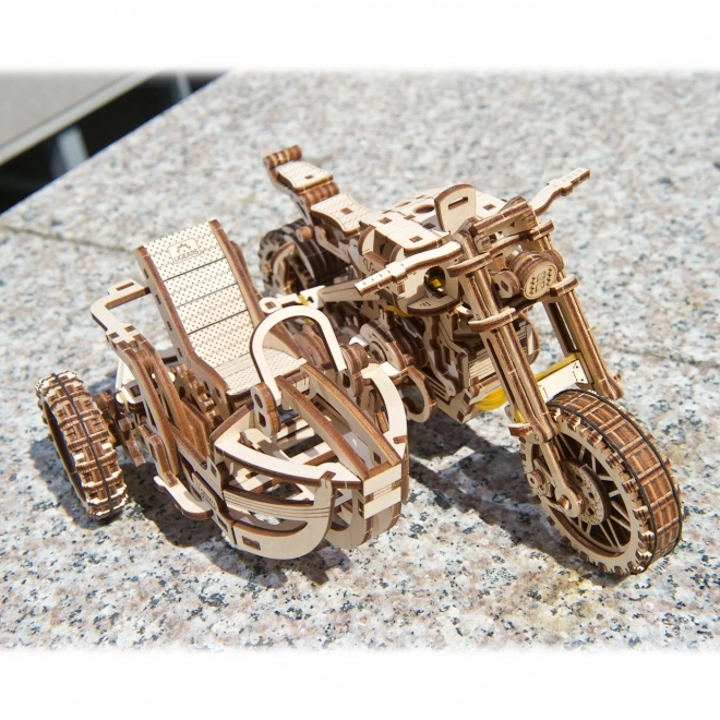 Ugears 3D-puzzel Motorfiets met zijspan 380 stuks