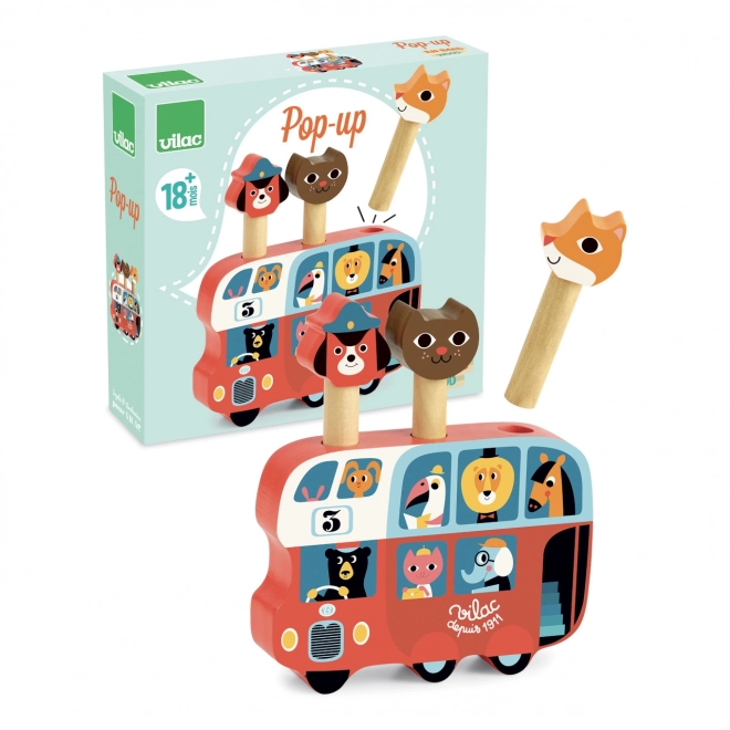 Holz Abschuss-Spiel Bus mit Tieren