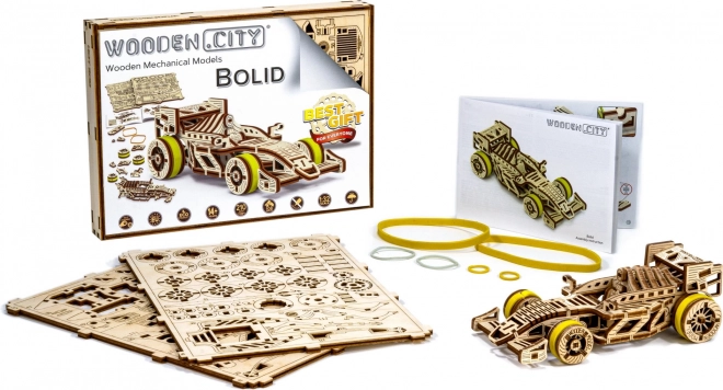 WOODEN CITY 3D puzzel Raceauto Bolid 108 onderdelen