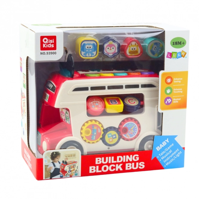 Interactive Educational Bus with Sounds and Lights Red