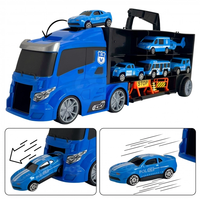 Lastwagen mit Transporter 3in1 Blaue Polizei