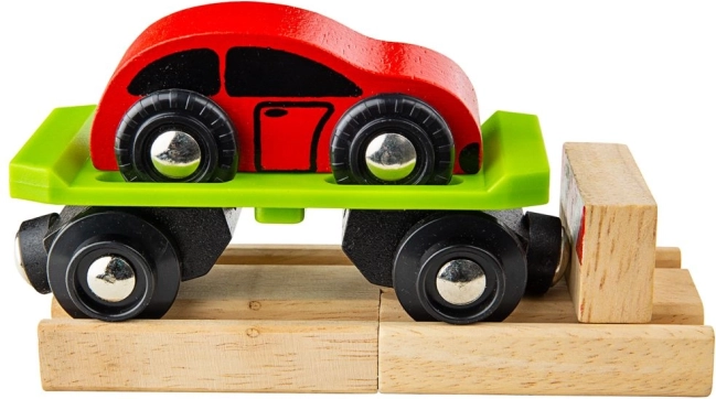 Wagen mit Auto und Gleisen Bigjigs Rail