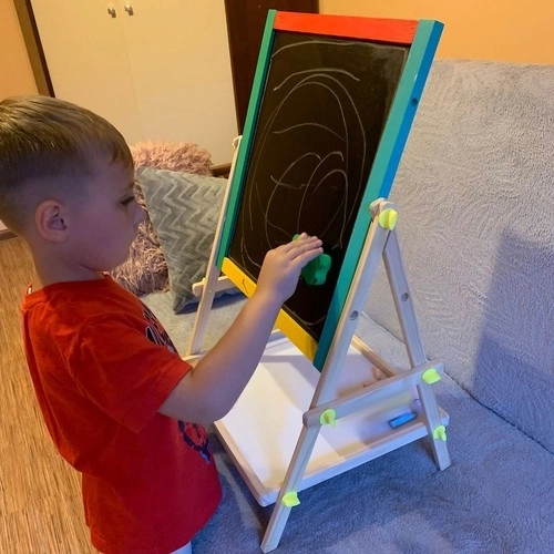 Houten tweezijdig bord voor kinderen