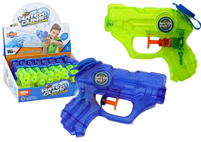 Mini waterpistool groen-blauw met bereik van 7-8 m
