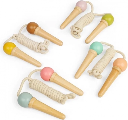 Corde à sauter pour enfants Bigjigs Toys avec poignées en bois