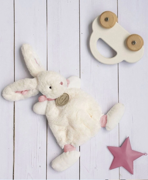 Doudou cadeau set - roze pluchen konijntje