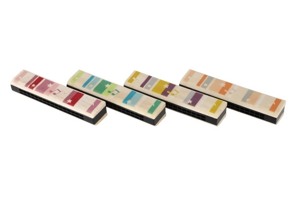 Colorful Wooden Harmonica for Kids