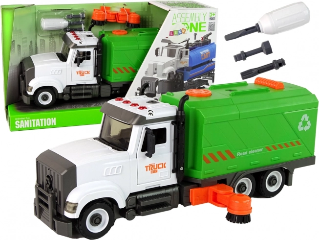 Groene demonteerbare veegwagen voor kinderen