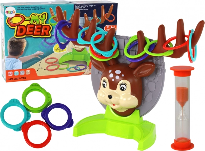 Family skill game – ring toss on a deer