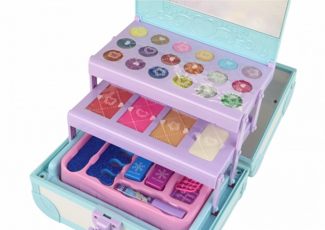 Cosmeticaset Cosmetica Make-up Nagelproductie Blauwe kist