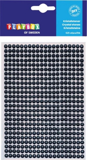 Strass autocollants noirs PLAYBOX 5 mm, 525 pcs
