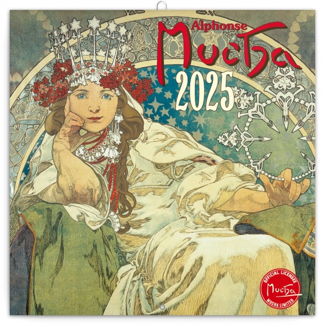 Notitiekalender Alfons Mucha 2025, 30 × 30 cm