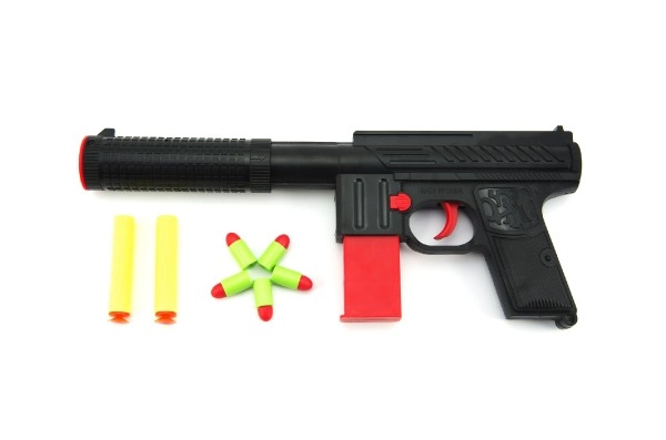 Realistische Optik mit Schalldämpfer und Magazin