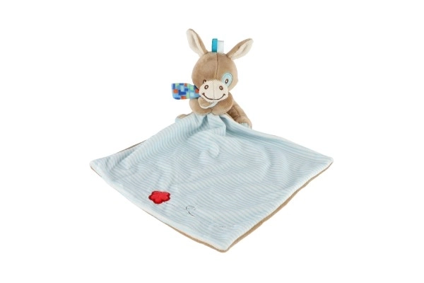Pluche ezeltje met deken 25x25 cm