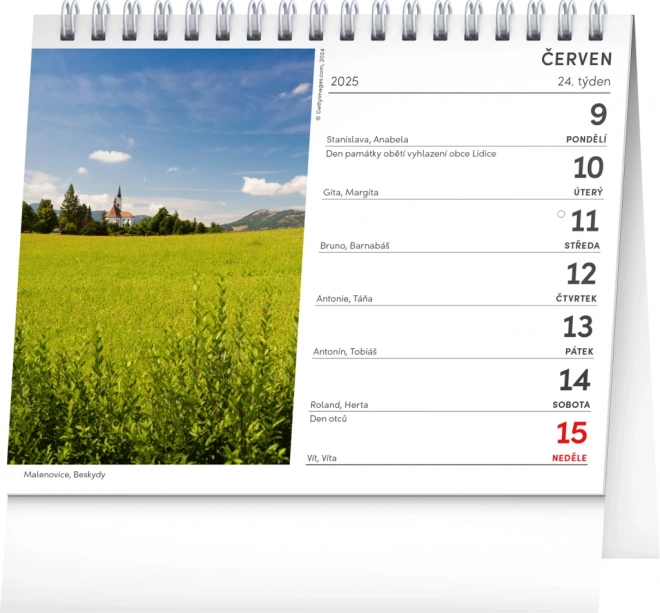 NOTIQUE Bureaukalender Tsjechische Bergen 2025, 16,5 x 13 cm