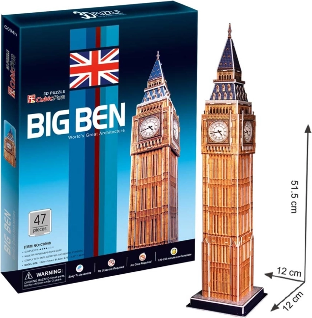 CUBICFUN 3D Puzzle Big Ben 44 Pieces