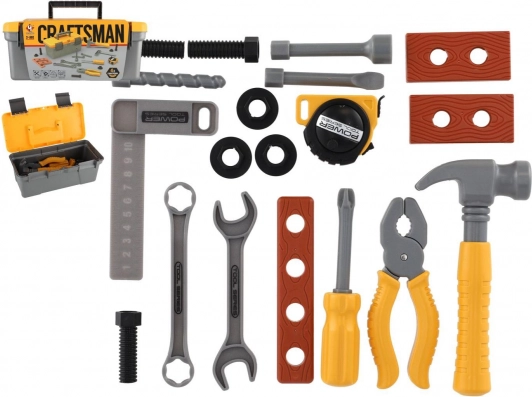 Set d’outils en plastique pour enfants dans une valisette