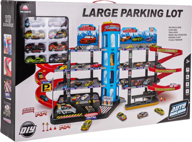 mega garageparkeerplaats met autootjes