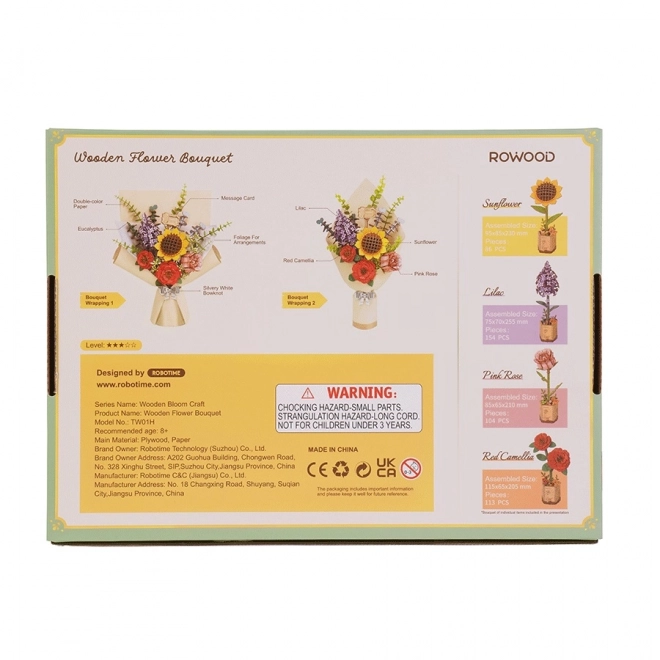 Wooden 3D Puzzle Flower Bouquet Rowood