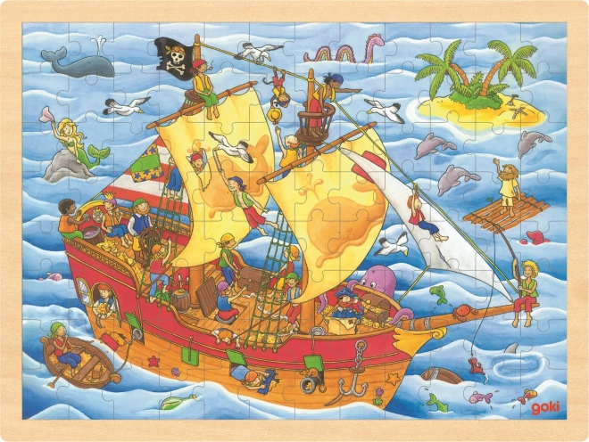 Goki wooden puzzle Pirates 96 pieces