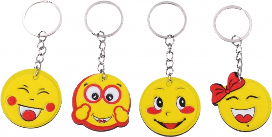Glitter Smile Keychain – double-sided pendant, 4 types