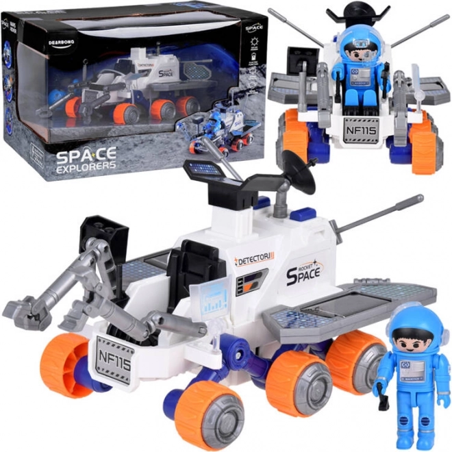 speelgoedruimte-rover met 6 wielen en astronautenfiguur