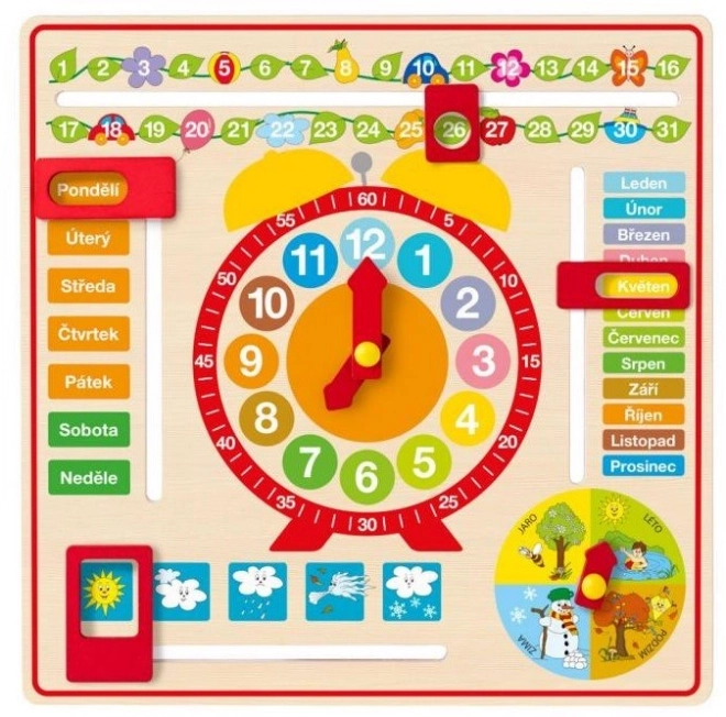 WOODY Multifunctionele kalender met klok