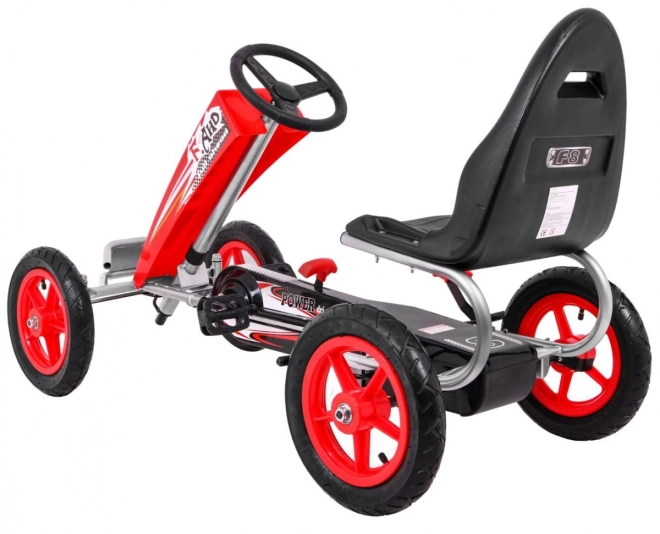 Gokart Full Ahead AIR met pedalen voor kinderen 3+ Rood + Verstelbare stoel + Opblaasbare wielen + Handrem