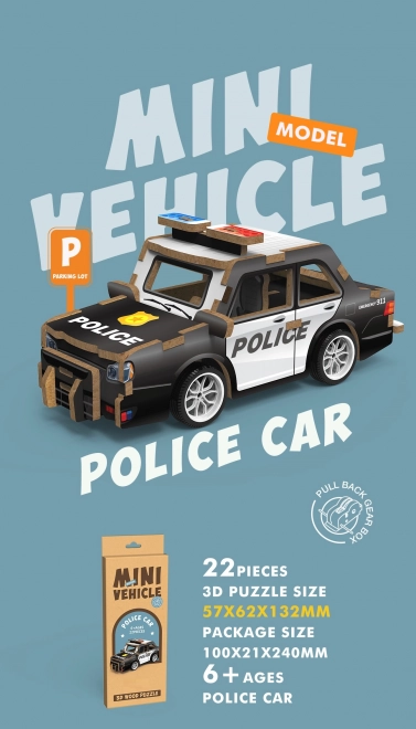 3D houten puzzel van een politieauto