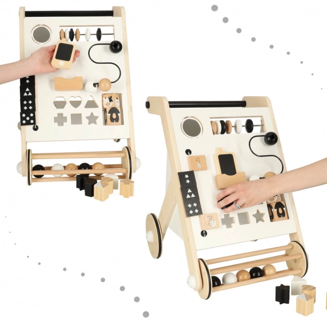 Houten educatieve loopwagen