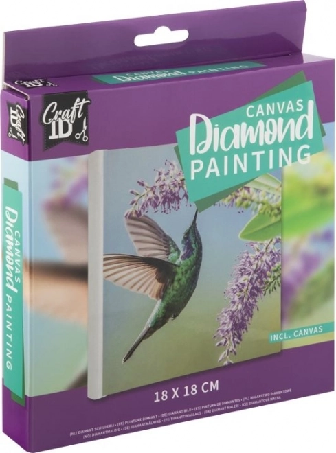 Diamond Painting on Frame Hummingbird 18x18 cm