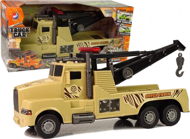 Kunststof takelwagen 1:10 met lier voor kinderen – Bruin