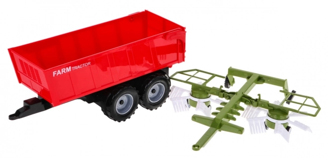 Tractor met hooibak kiepwagen voor kinderen 3+ Beweegbare onderdelen + Wrijvingaandrijving