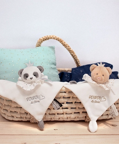 Cadeauset - pluche knuffeldoekje panda