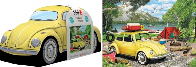 Puzzel in blikje VOLKSWAGEN Kever op de camping 550 stukjes