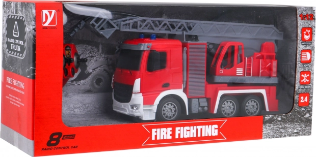 Brandweerauto op afstandsbediening 1:12 voor kinderen 3+ Brandweerslang + interactieve functies