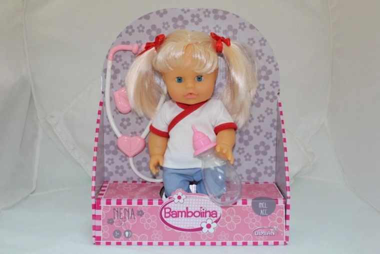 Nena Doll 36 cm doctor with stethoscope and bottle