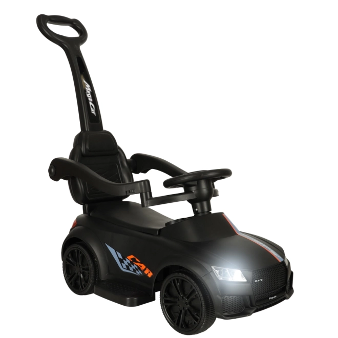 zwart kinderauto met muziek en lichtjes