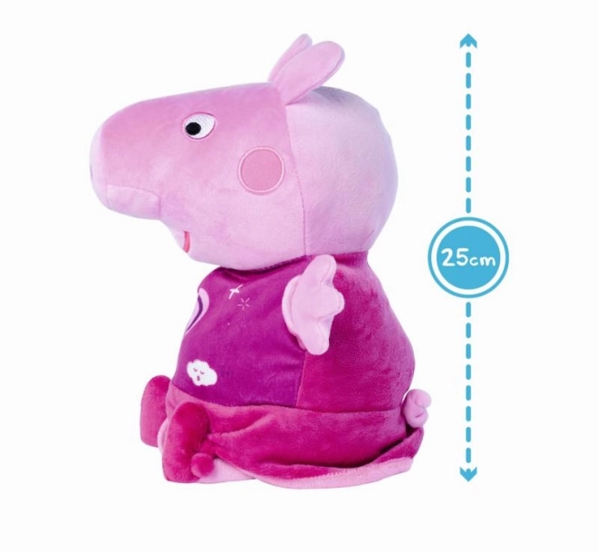 Peppa Pig 2-in-1 pluchen slaapknuffel, speelt + licht, roze, 25 cm